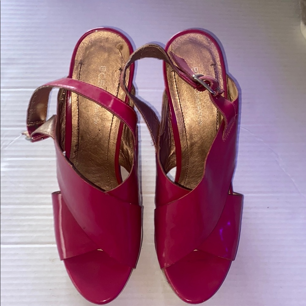 BCBGeneration Pink Heeled Slingback Sandals